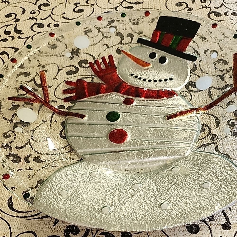 Festive Snowman Holiday Plate